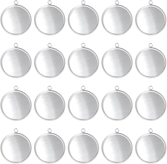 Resin Crafts - 20 Pieces Stainless Steel Round Bezel