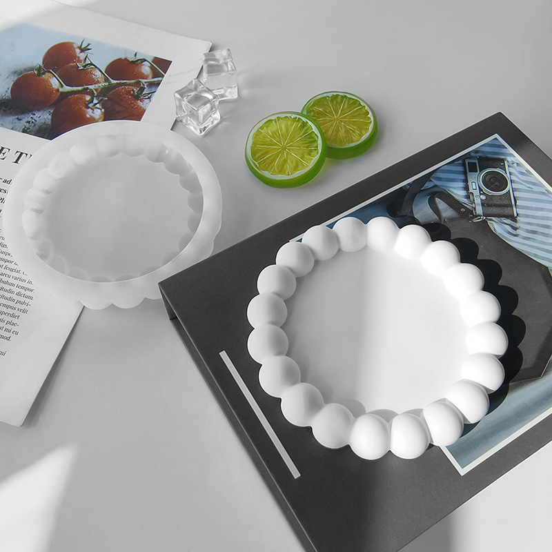 Coaster Mold Round - (BF06)Bubble Lace Cup Pad Silicone Molds
