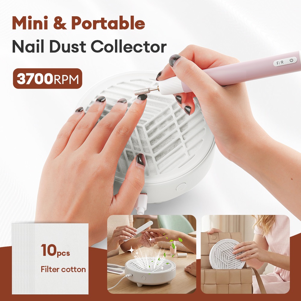 Vacuum Chamber Small - 3700RPM Mini Nail Dust Extractor Portable