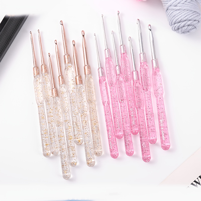 Resin Glitter Pack - Glitter Transparent Resin Crochet Hooks Set