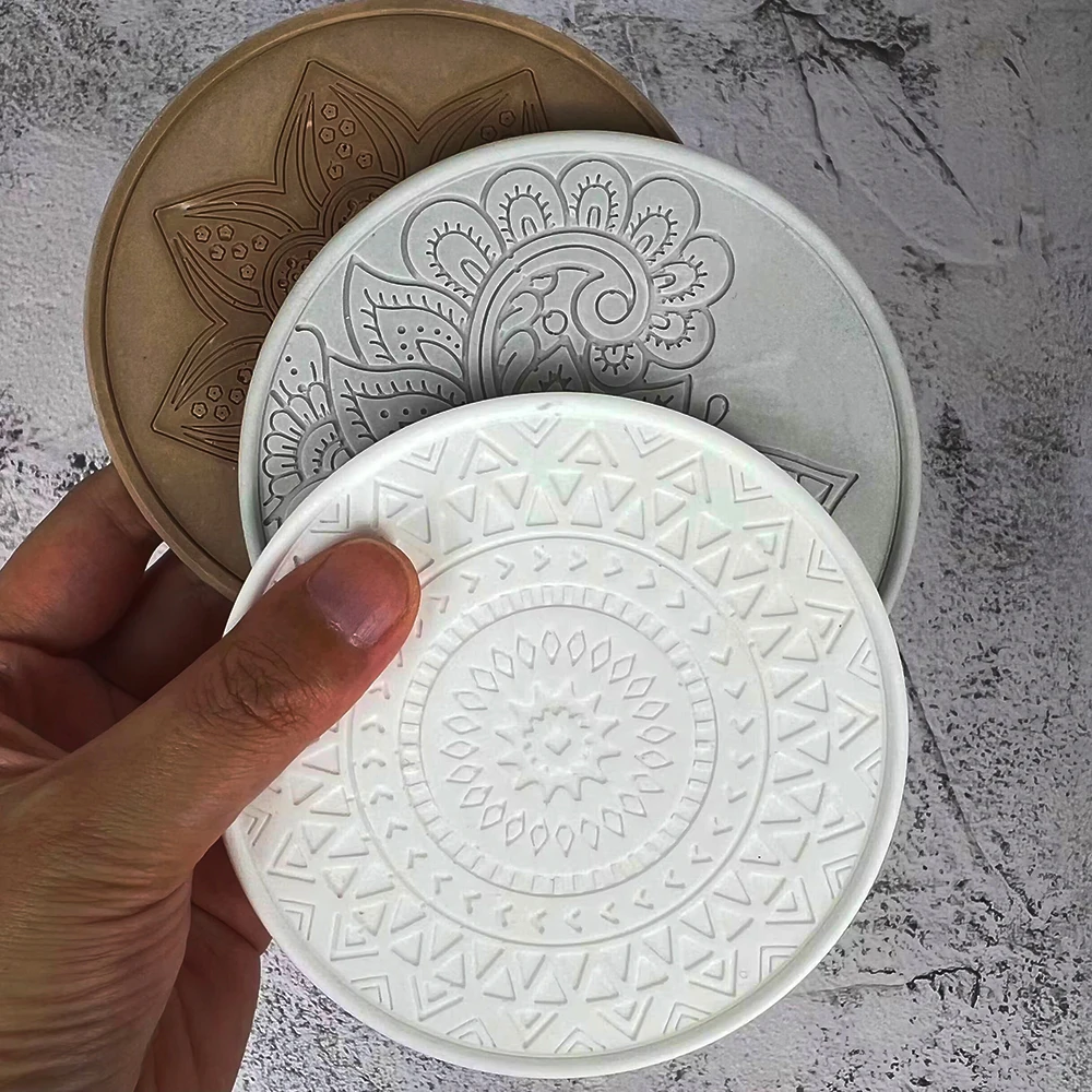 Coaster Mold Round - Mandala Round Coaster Resin Silicone Mold
