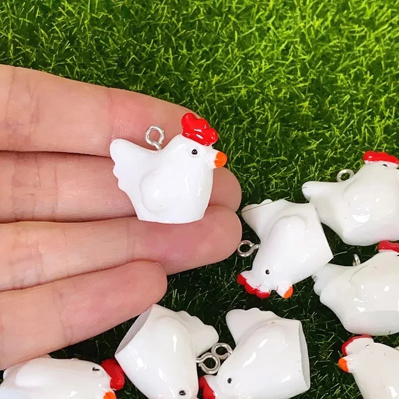 Resin Crafts Diy - 10Pcs Cute Mini 3D Chicken Resin