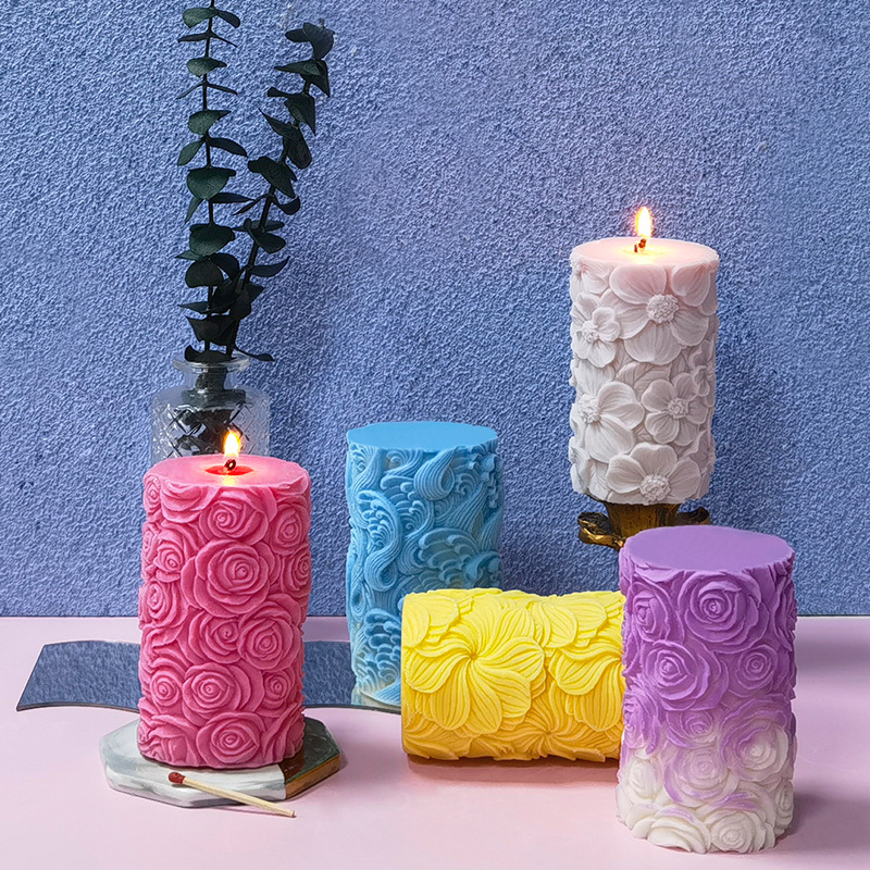 Resin Ocean Wave Mold - Ocean Waves Cylinder Aroma Candle Silicone