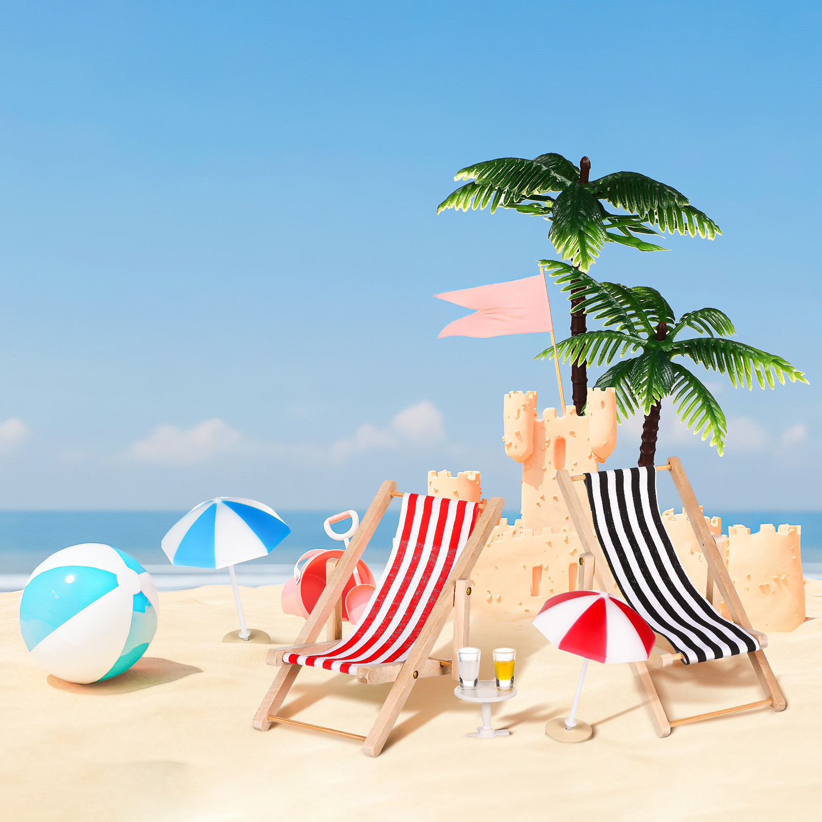 Resin Crafts - Micro Landscape Miniature Set Coastal Scene