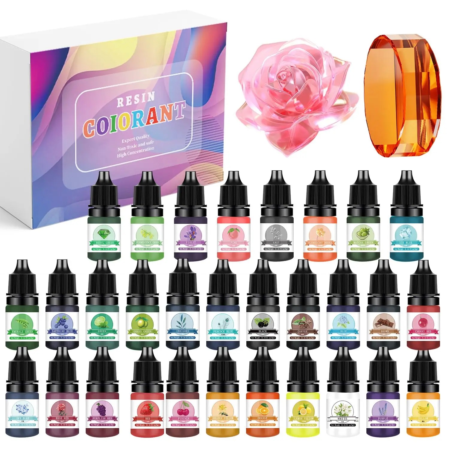Resin Jewelry Kit - 30Colors 5ml Epoxy Resin Pigment Kits