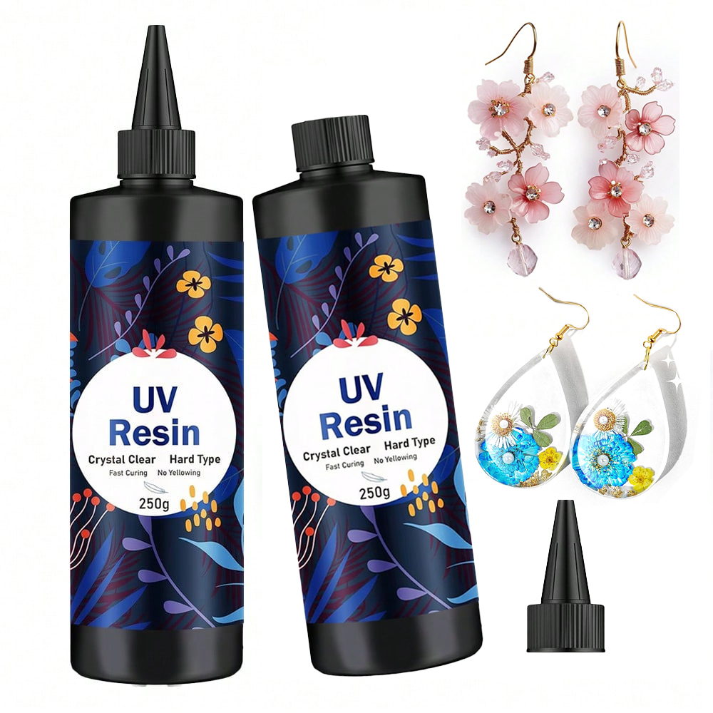 Resin Jewelry Kit - 250g/500g UV Resin Clear Hard Glue,