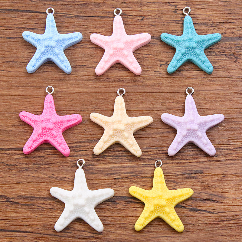 Resin Crafts Diy - 10Pcs Dopamine Color Starfish Resin Charms