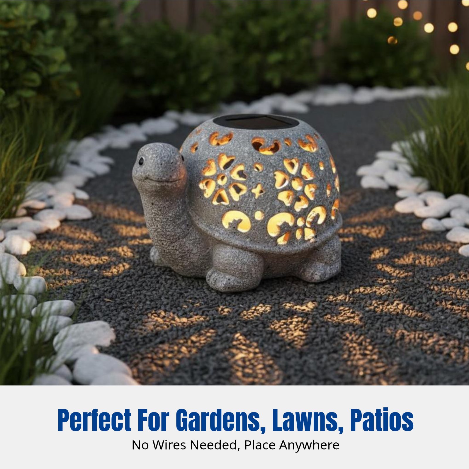 Resin Crafts - Garden Decor, Solar Hollow Turtle Lawn