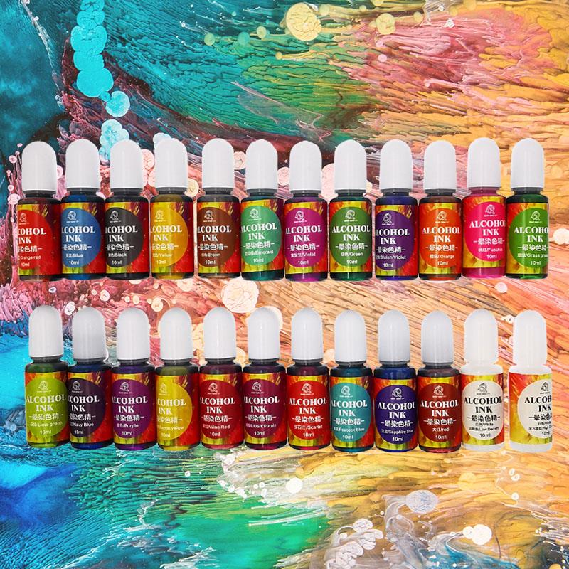 Resin Dye Alcohol - 24 Color 10ml Art Ink Alcohol