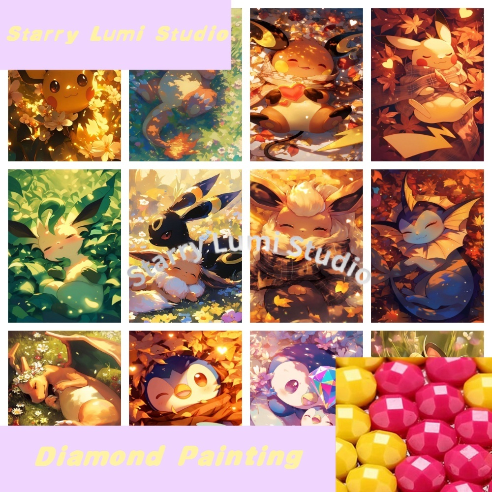 Resin Craft Kit - Cartoon Pokemon Pikachu Charizard Eevee Vulpix