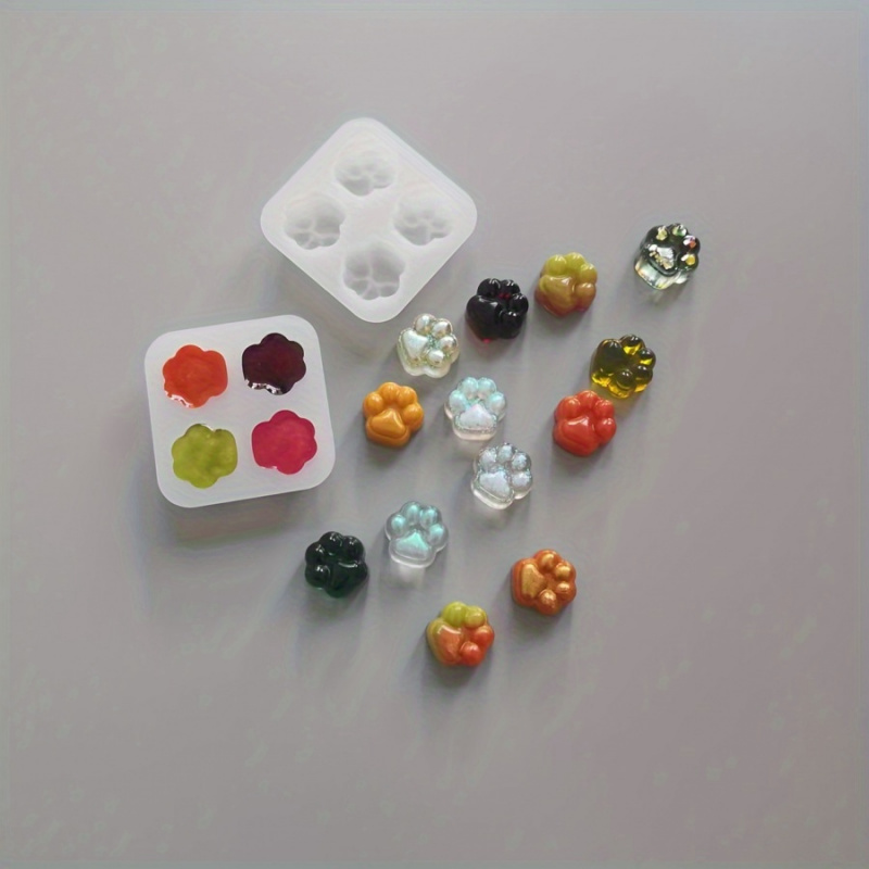 Resin Craft Ideas - 1Cat Paw Pattern Silicone Mold Set-4A