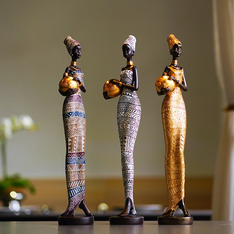 Resin Crafts - Retro African Crafts Black Women's Figure