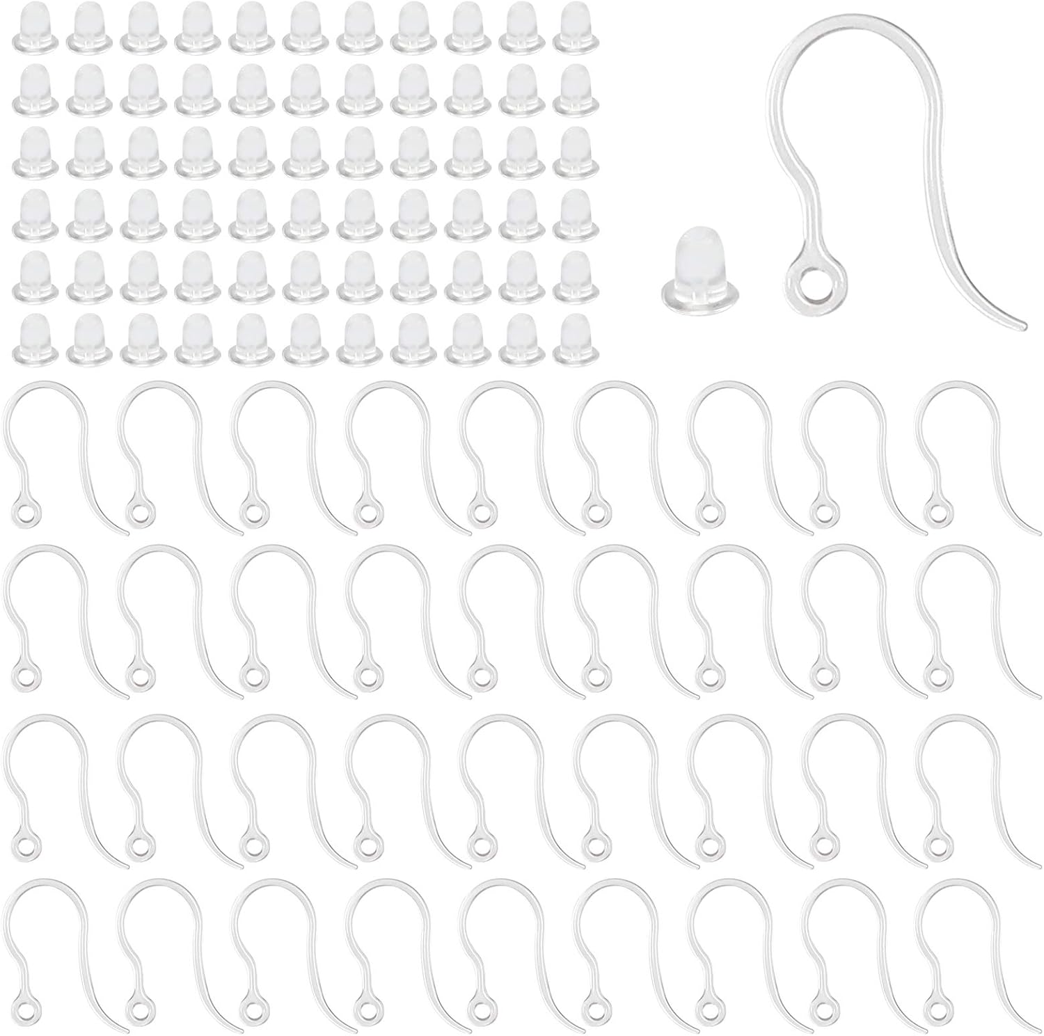 Resin Craft Projects - 40pcs Clear Plastic Earring Hooks Ear