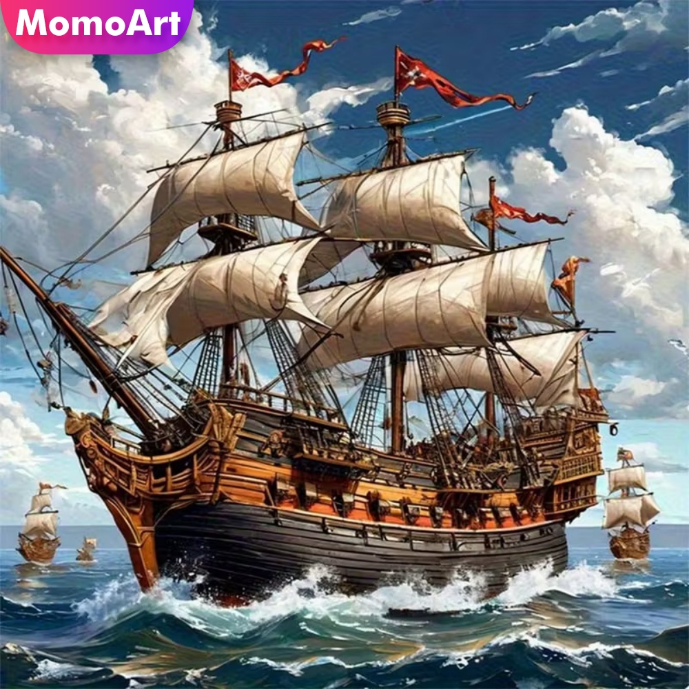 Resin Craft For Beginners - Momoart Diamond Painting Ship Landscape Craft
