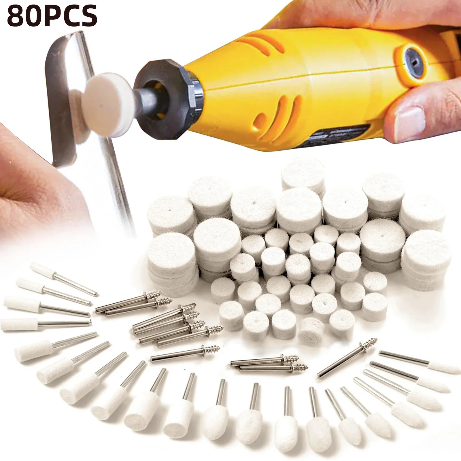 Resin Crafts Diy - 80PCS Wool Felt Buffing Wheel Kit,