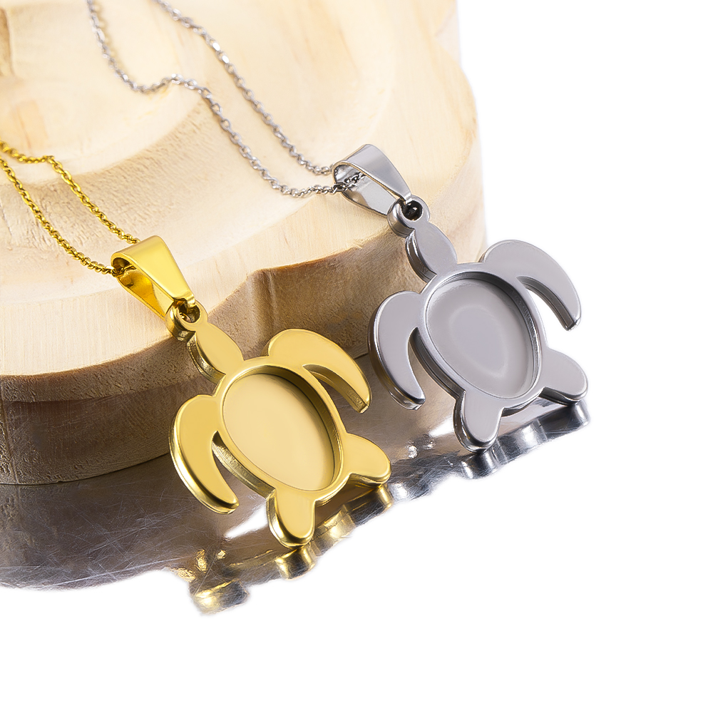 Bezels Set Pendant - 1pc 5pcs Stainless Steel Gold Plated