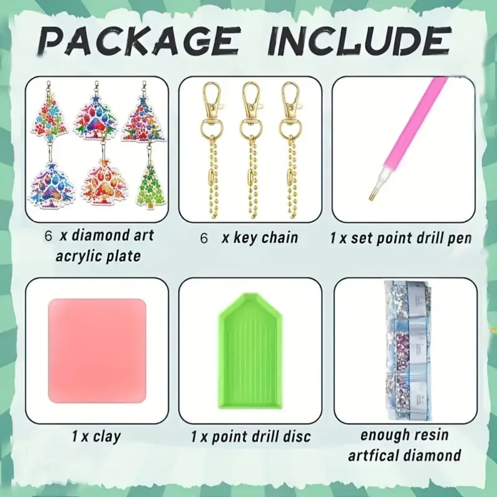 6pcs/Set DIY Christmas Tree Pa - Resin Craft For Beginners review and price