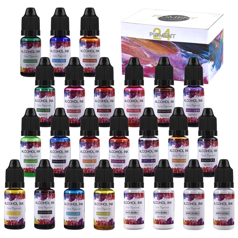 24 Color/Set 10ml  Resin Pigme - Resin Dye Alcohol review and price