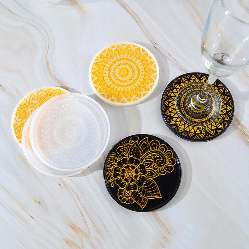 Flower Coaster Silicone Mold E - Coaster Mold Round review and price