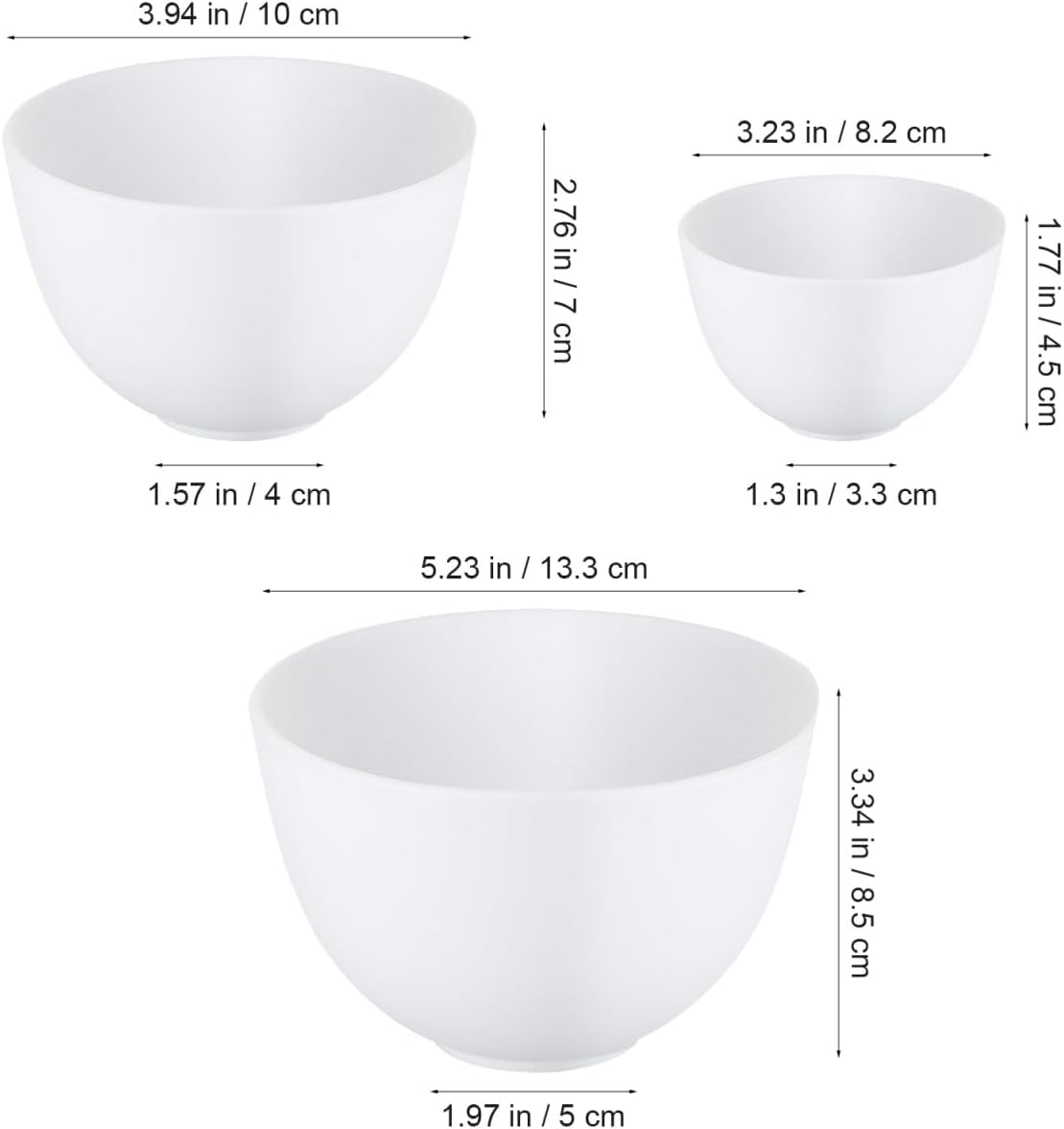 3pcs/set Silicone Bowls White  - Mixing Cup Silicone review and price