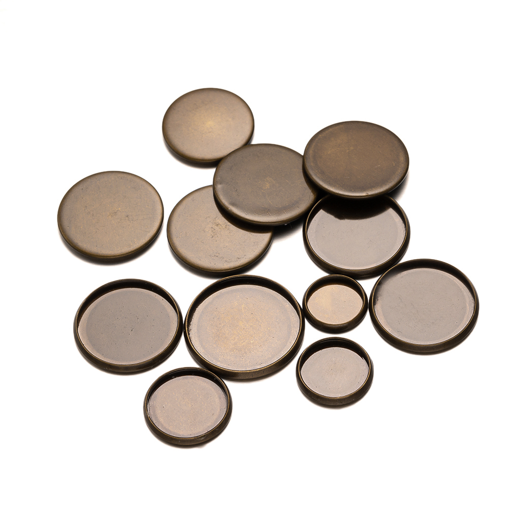 20pcs Antique Bronze Flat Roun - Bezels Set Pendant review and price