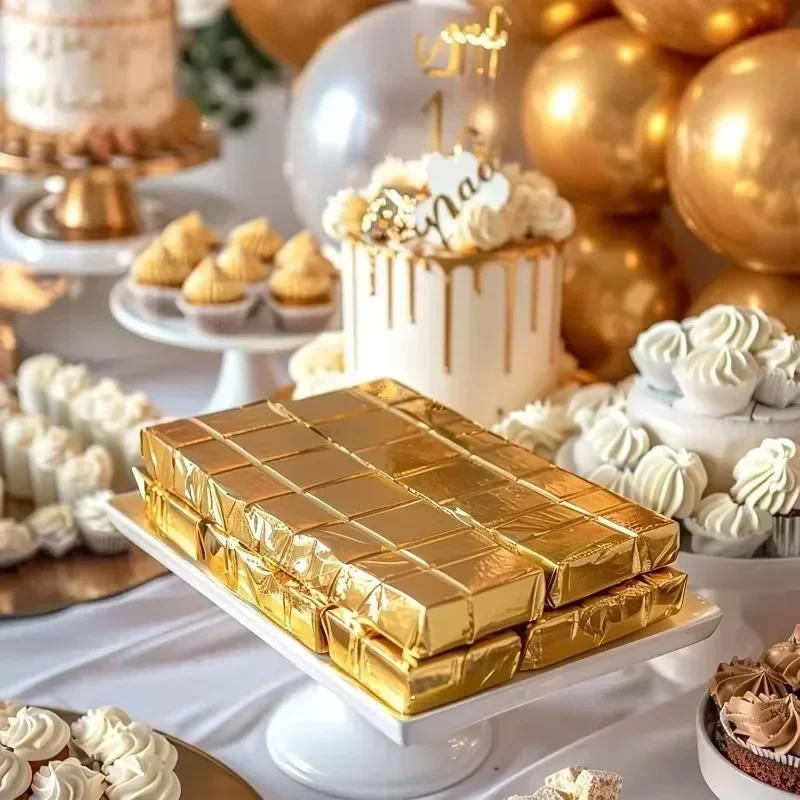 100PCS Large Dubai Chocolate C - Gold Foil Flakes review and price
