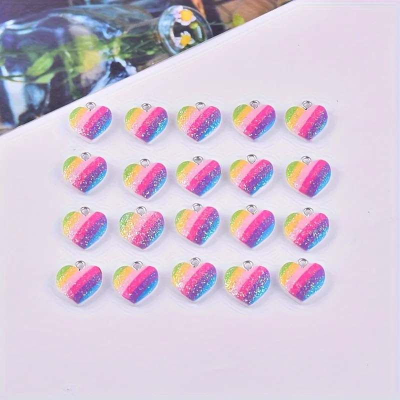 10Pcs Colorful Heart Resin Cha - Resin Crafts Diy review and price