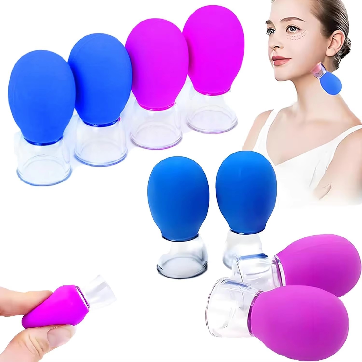 Mini Silicone Facial Cupping V - Vacuum Chamber Small review and price