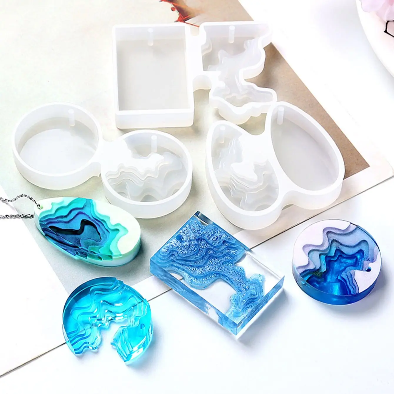 Round Water Drop Handmade DIY  - Resin Ocean Wave Mold review and price