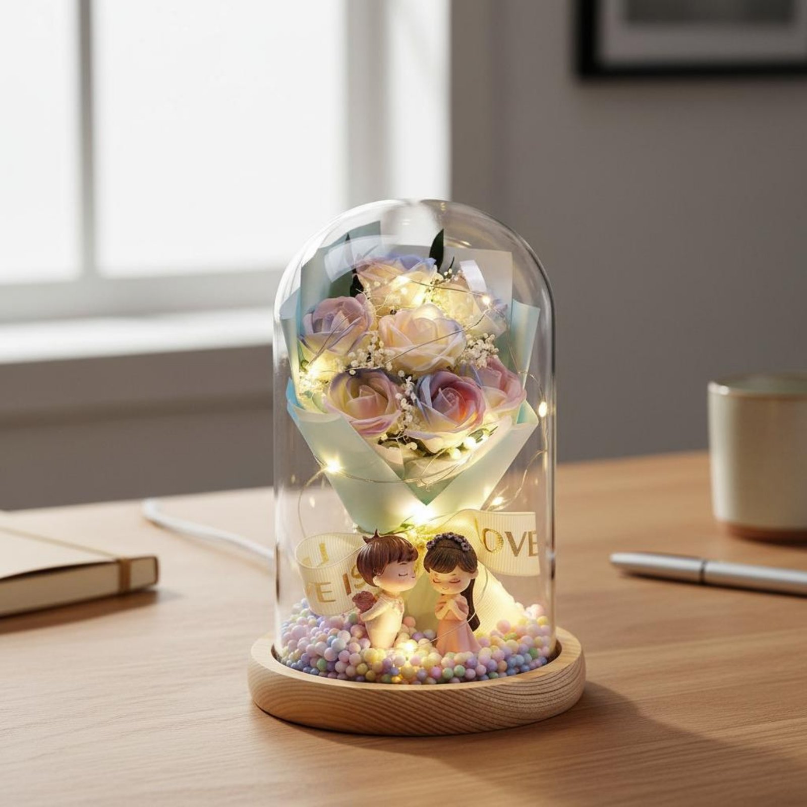 Preserved Dome Wooden Base Ill - Flower Preservation Resin review and price
