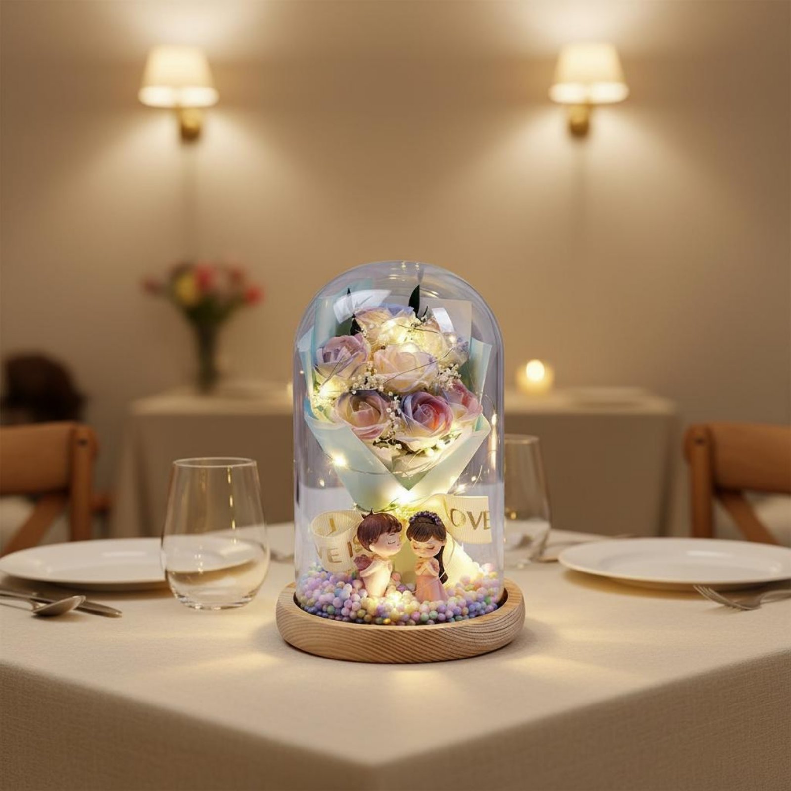 Preserved Dome Wooden Base Ill - Flower Preservation Resin review and price