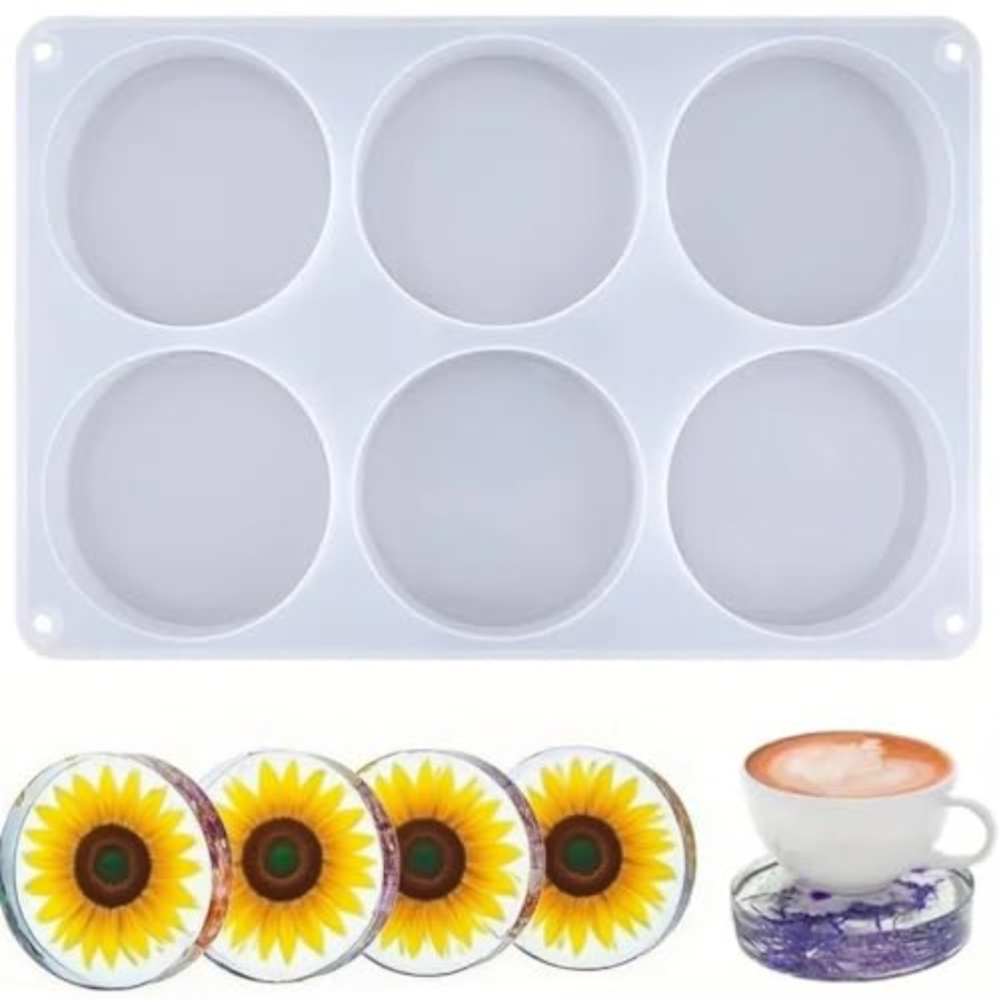 6-Cavity Deep Round Coaster Si - Flower Preservation Resin review and price