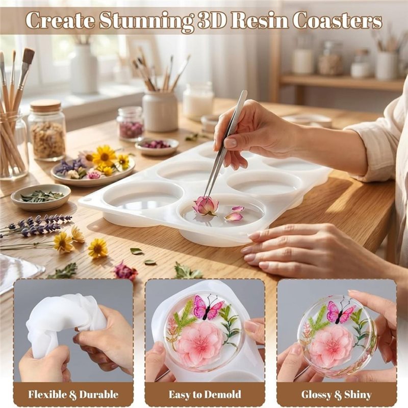 [ABFI!】 Resin Molds For DIY Ep - Coaster Mold Round review and price