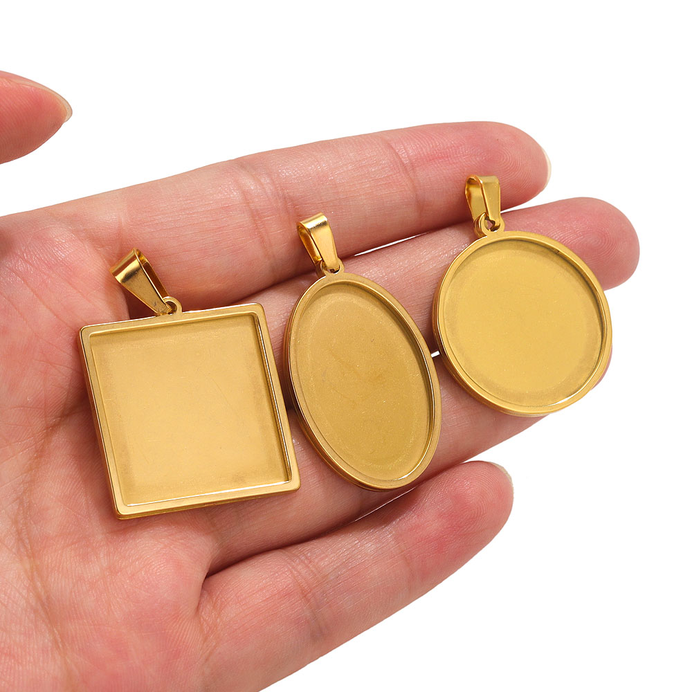 5pcs Stainless Steel Pendant C - Bezels Set Pendant review and price