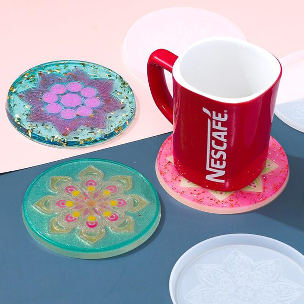 1Pcs Round Coaster Resin Silic - Coaster Mold Round review and price