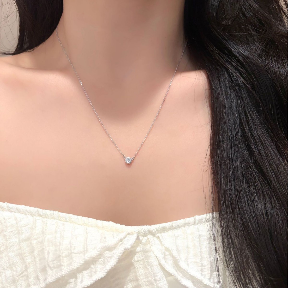 S925 Sterling Silver Moissanit - Bezels Set Pendant review and price