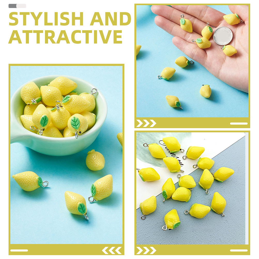 20Pcs Resin Lemon Charms Fruit - Resin Crafts review and price