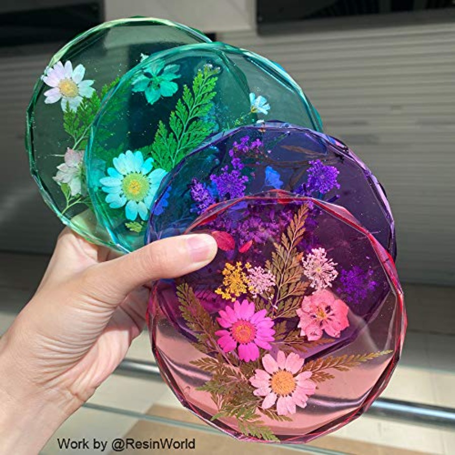 4 Pack Coaster Molds - Diamond - Geode Mold Silicone review and price
