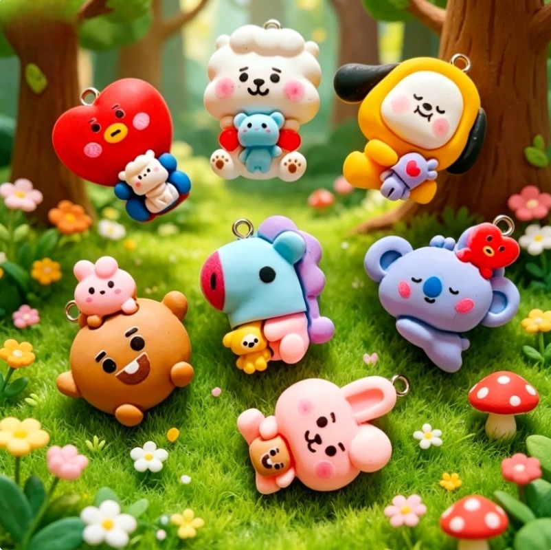 7pcs BT21 Resin Cartoon Charm  - Resin Crafts review and price