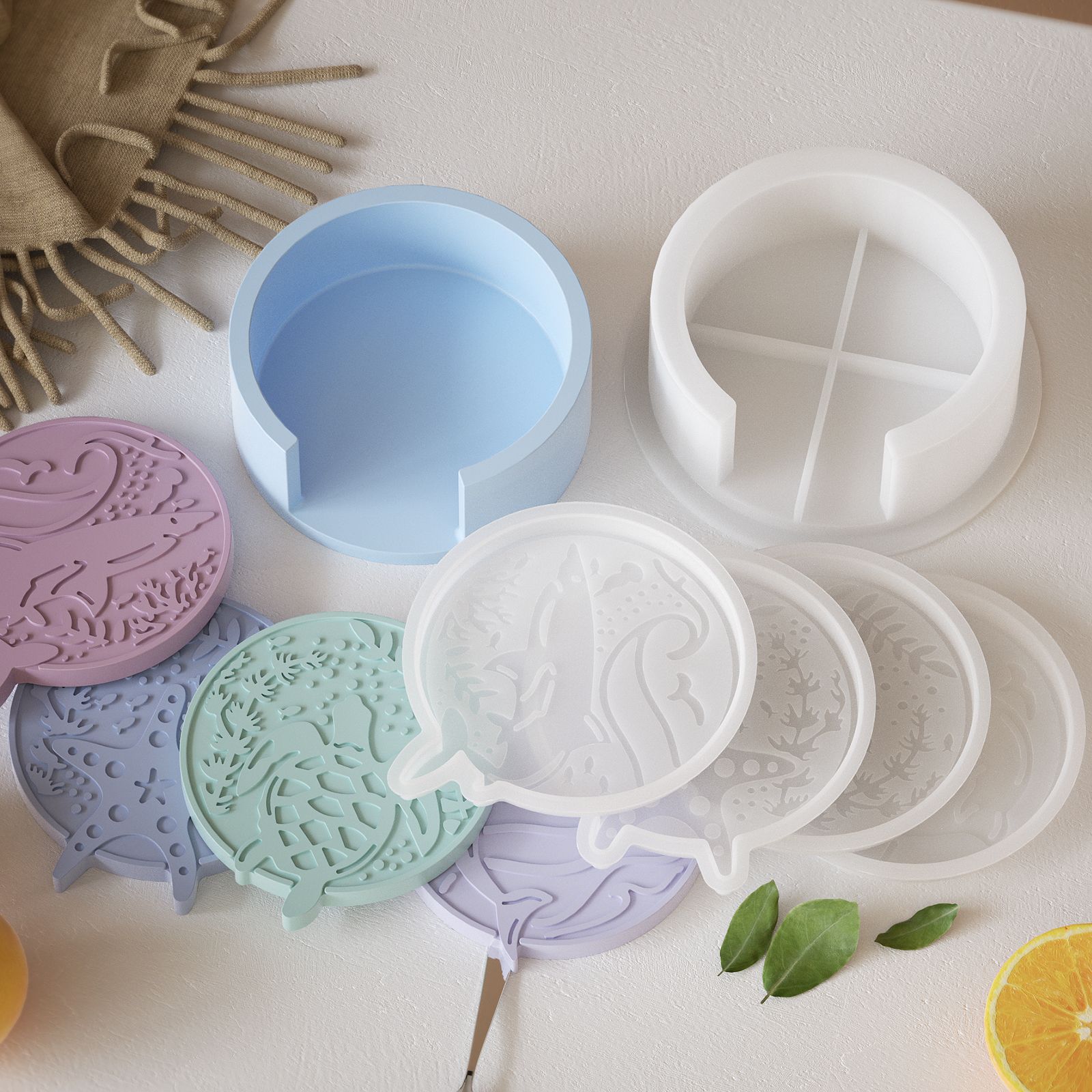 Plaster Coaster Storage Base M - Resin Ocean Wave Mold review and price