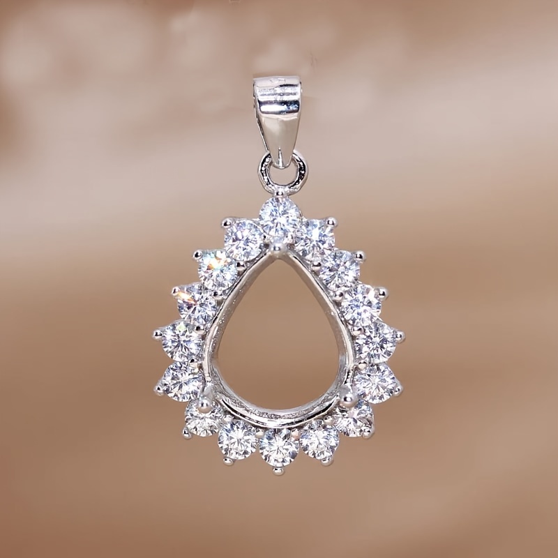 1pc Rose Golden Silvery Tear D - Bezels Set Pendant review and price