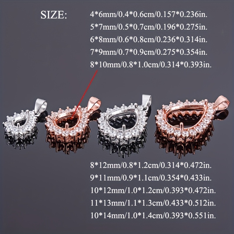 1pc Rose Golden Silvery Tear D - Bezels Set Pendant review and price