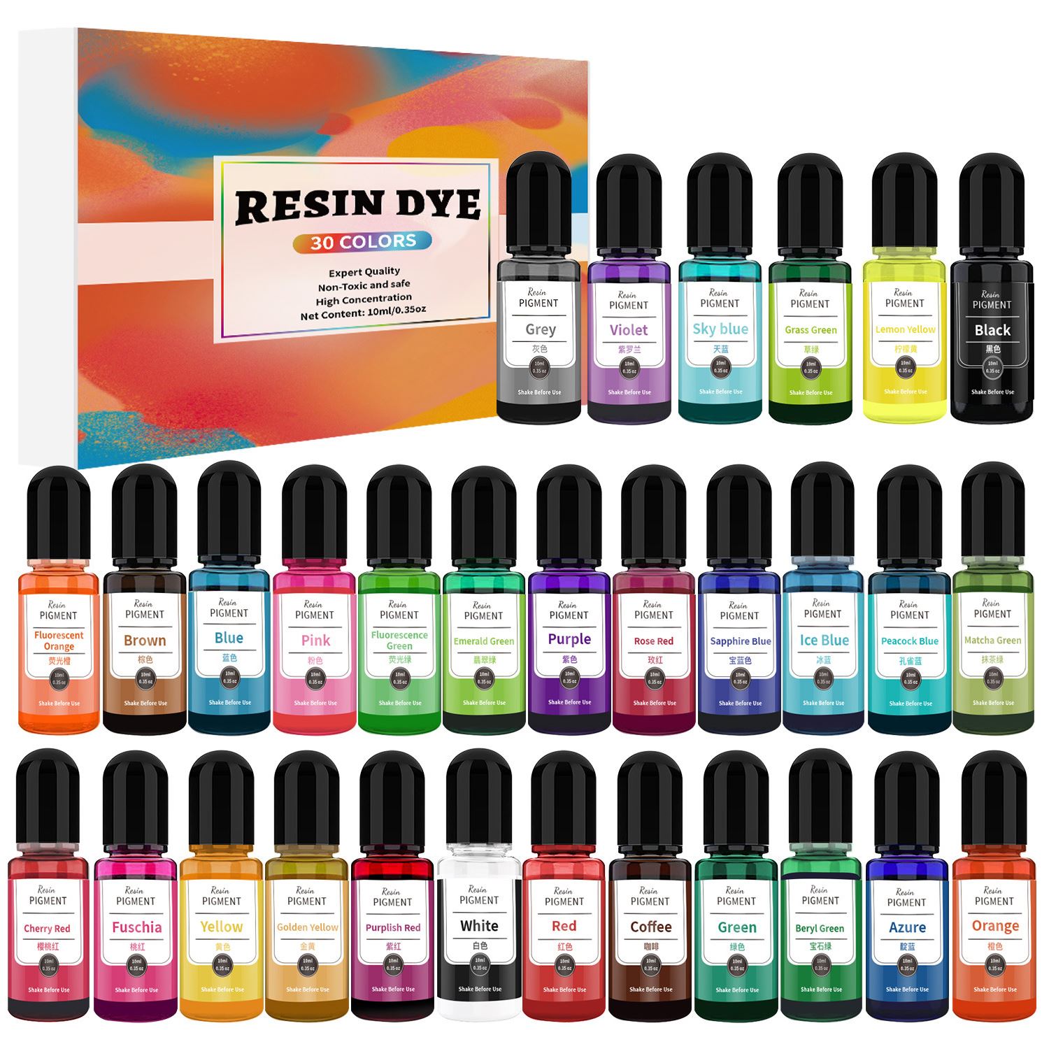 24/30 Colors Set 10ml Epoxy Re - Resin Dye Alcohol review and price