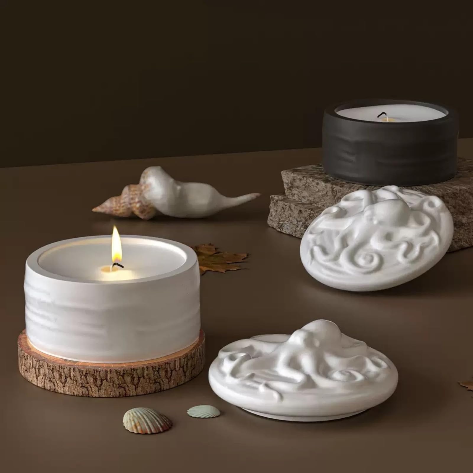 Octopus Lid Candle Jar Silicon - Resin Ocean Wave Mold review and price