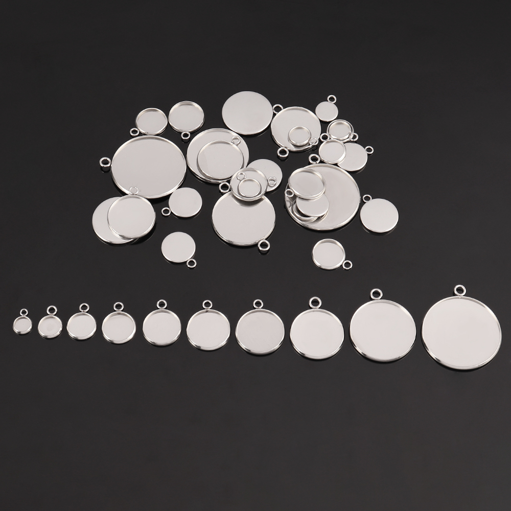 10Pcs Stainless Steel Cabochon - Bezels Set Pendant review and price