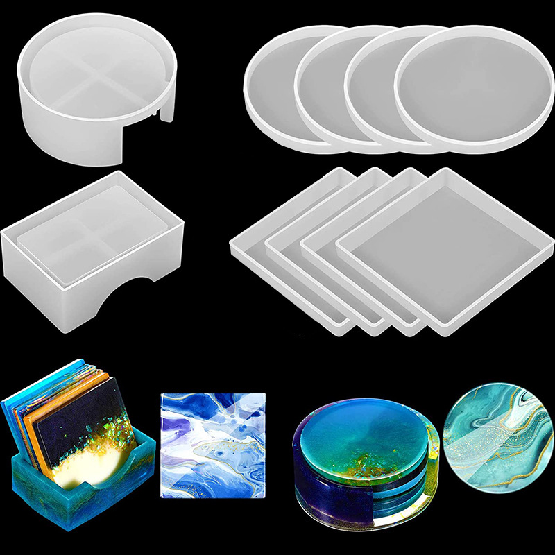Round Square Coaster Silicone  - Resin Ocean Wave Mold review and price