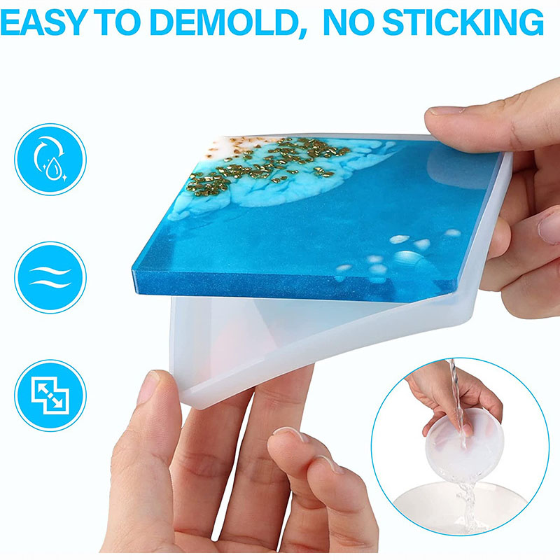 Round Square Coaster Silicone  - Resin Ocean Wave Mold review and price