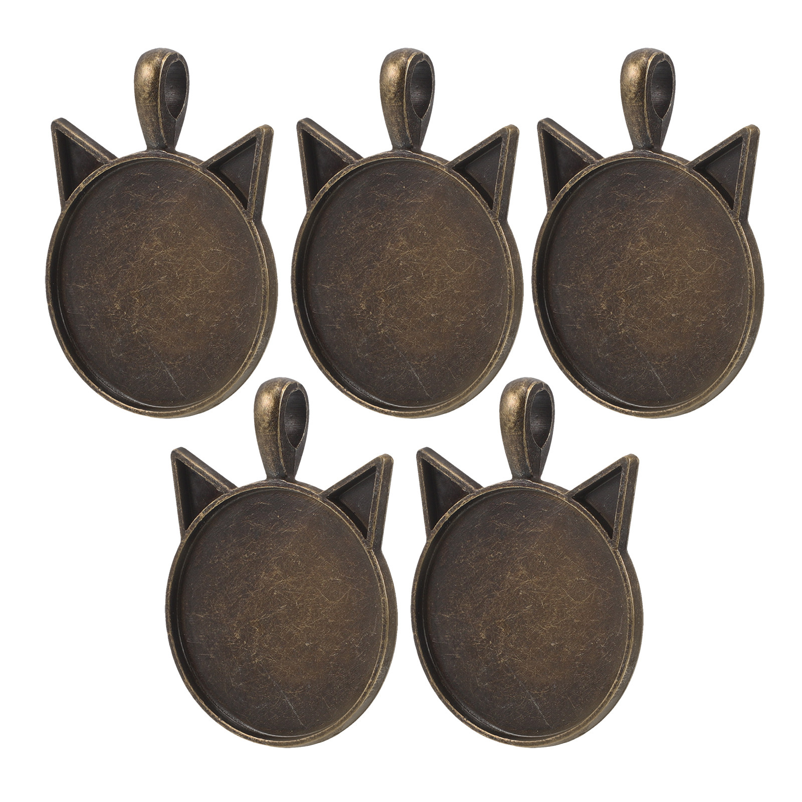 5Pcs Cat Ear Pendant Tray Vint - Bezels Set Pendant review and price