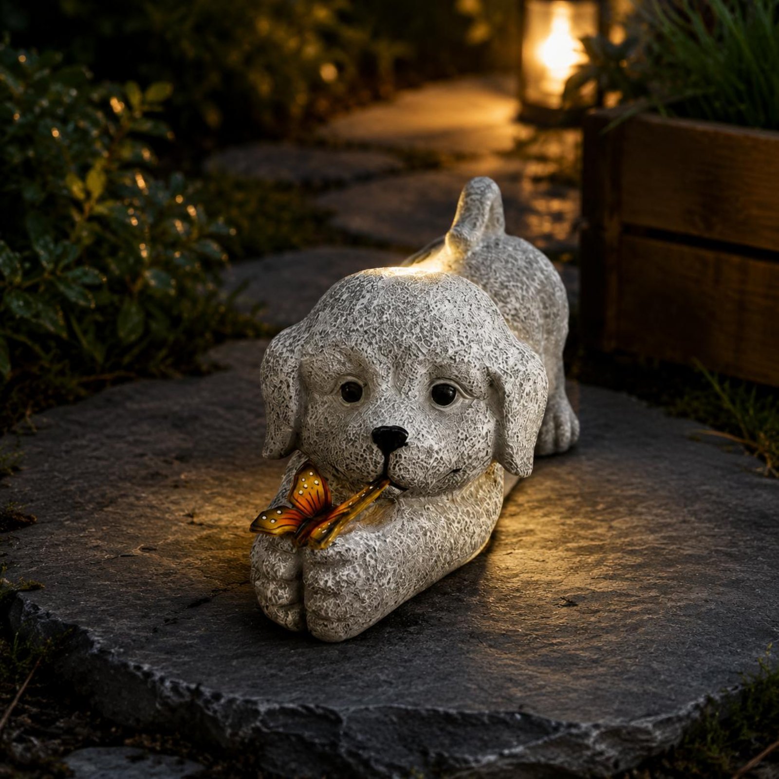 Solar Dog Statue Resin Craft S - Resin Crafts review and price