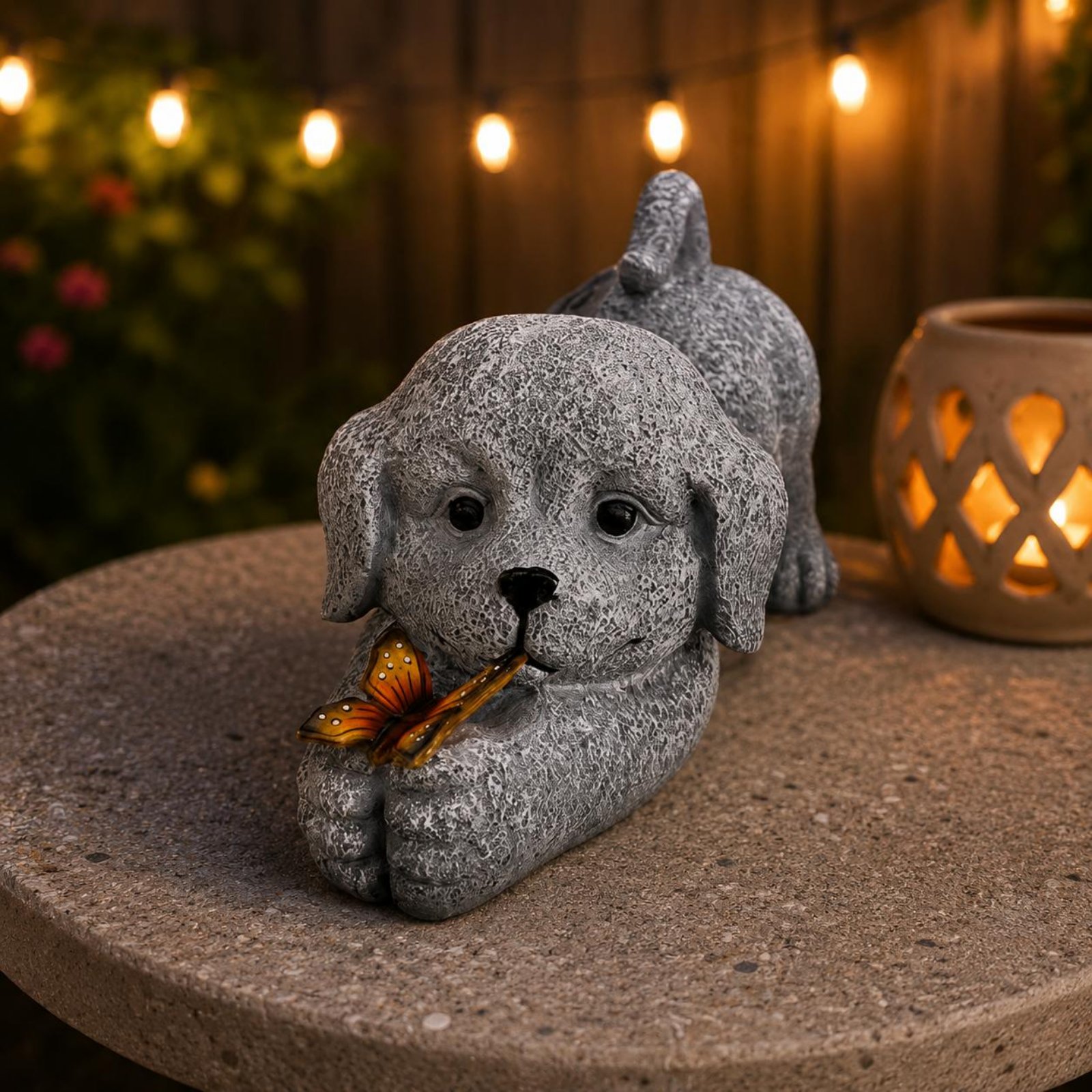 Solar Dog Statue Resin Craft S - Resin Crafts review and price
